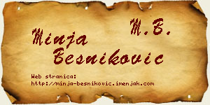 Minja Besniković vizit kartica